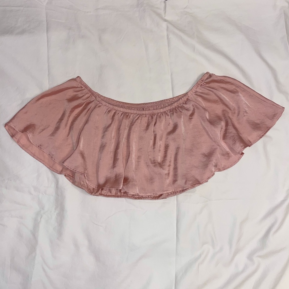 Pink Silky Crop Top
